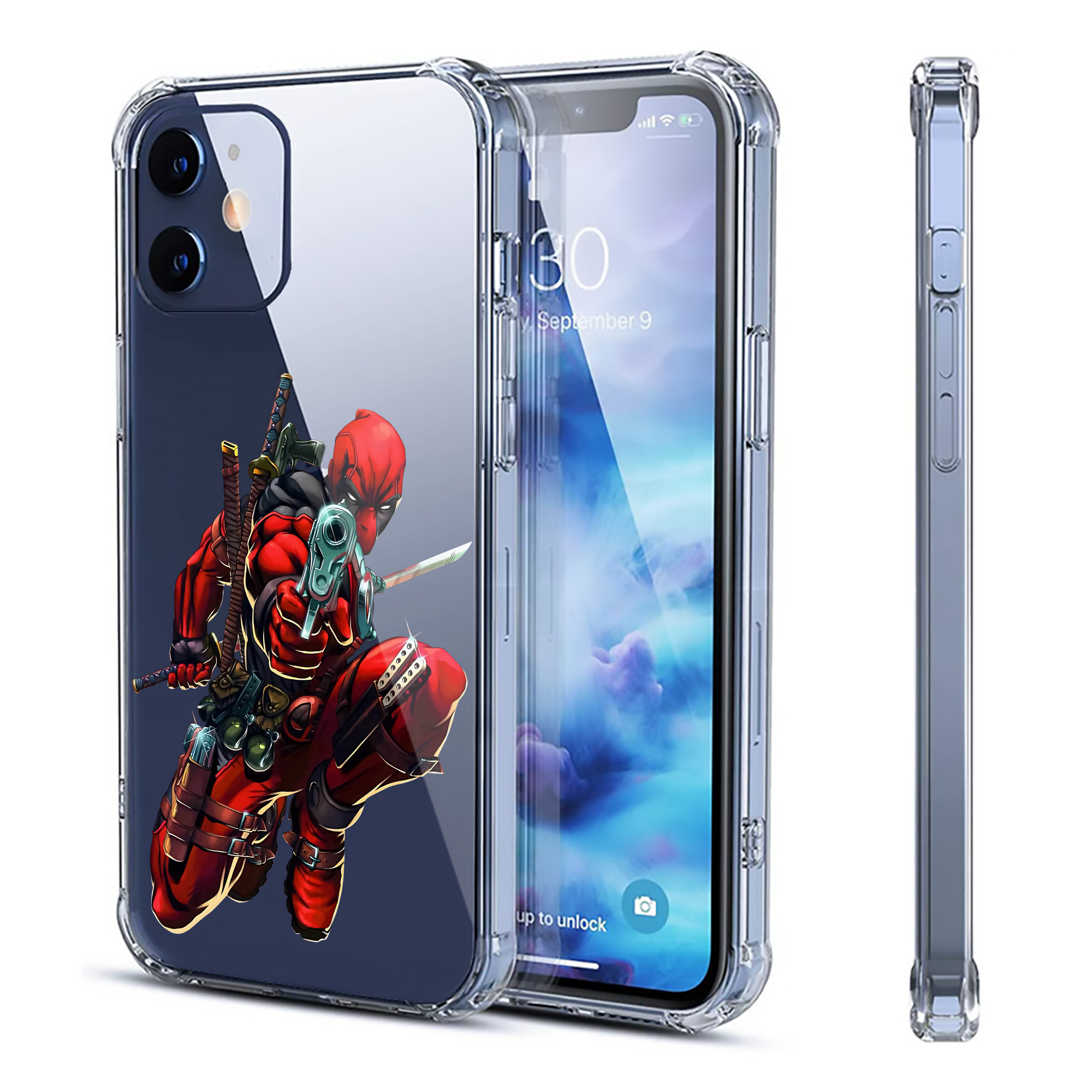 （画像用） Deadpool デッドプール 【iPhone 12シリーズ対応】透明スマホケース（クリアソフトケース）